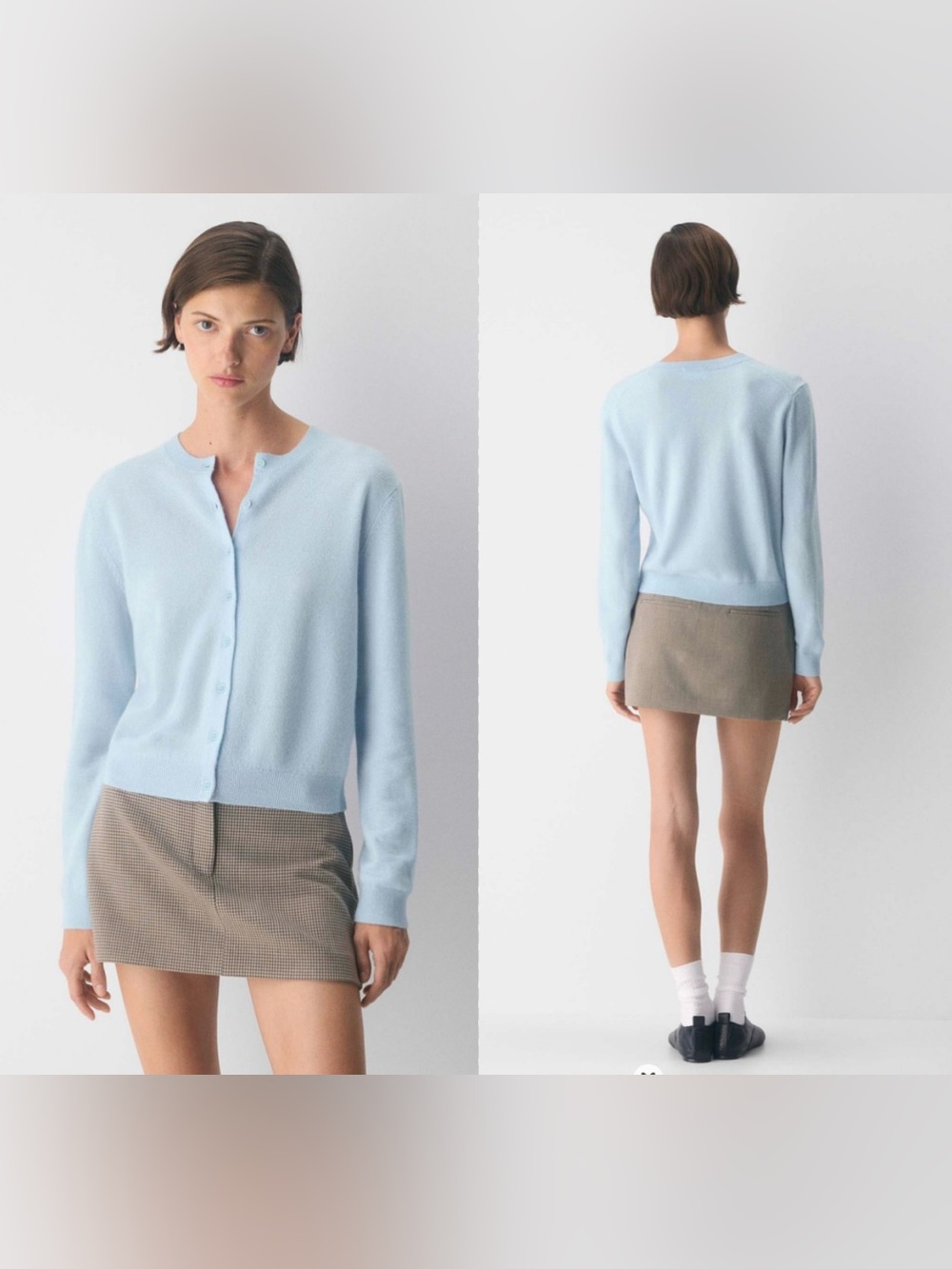 Aritzia Bare Cashmere Noteworthy Crewneck Cardigan Sz 2XS